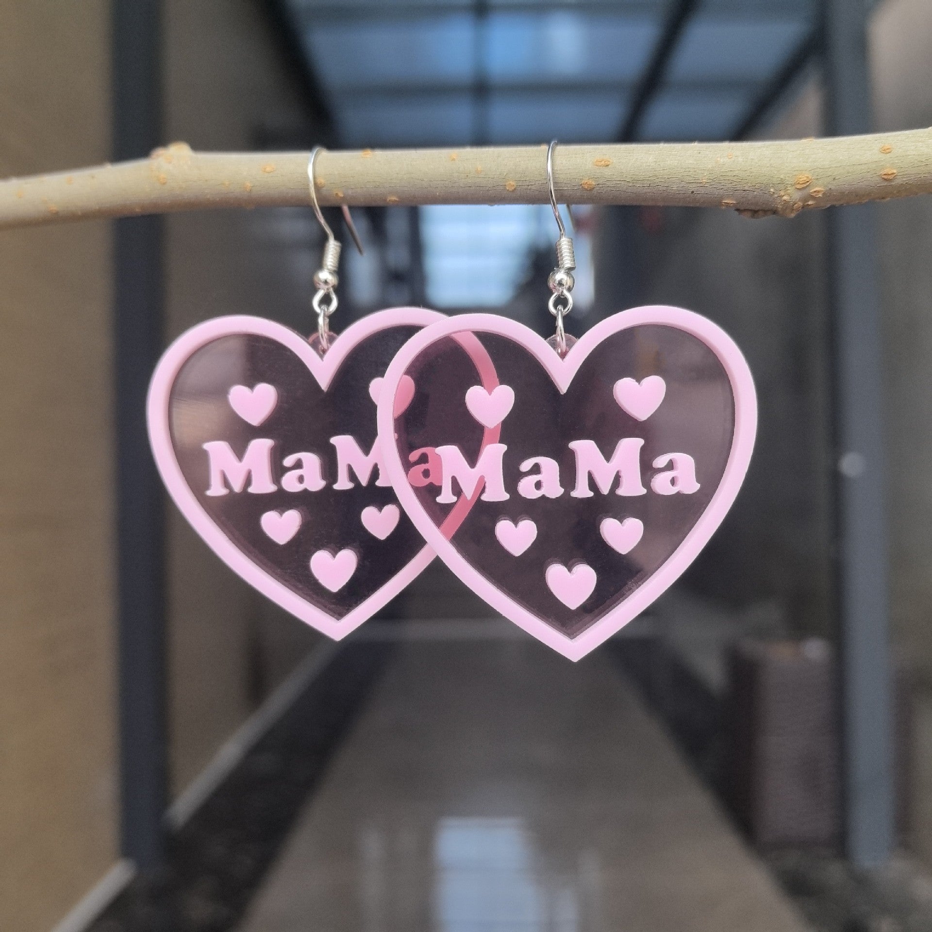 Wholesale 2PCS/Pack mother's day double acrylic English letters MOM MAMA love earrings holiday earrings